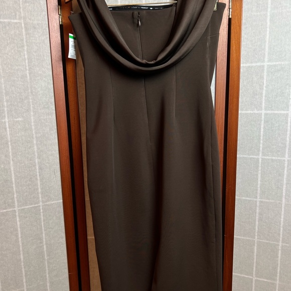 et Ochs Women's Jackie Scarf Neck Midi Dress - Brown - Size 8- Dark - Picture 9 of 11